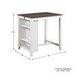 Maklaine 3 Piece Wood Counter Height Dining Set in Gray and White