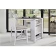 Maklaine 3 Piece Wood Counter Height Dining Set in Gray and White