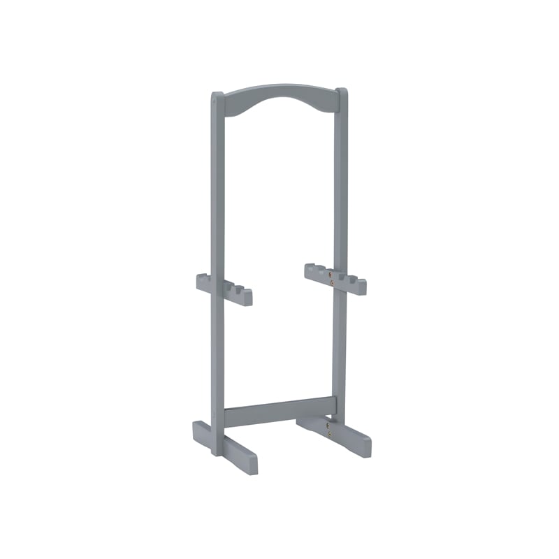 Maklaine 5 Piece Tray Table Set Planked Top with Compass Design in Gray Wood