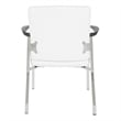 Maklaine Guest Chair in White Faux Leather with Chrome Frame