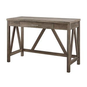 Maklaine Elegant Wood Farmhouse 46&quot A-Frame Desk - Gray Wash Finish