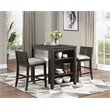 Maklaine 3 Piece Wood Counter Height Dining Set in Dark Cherry