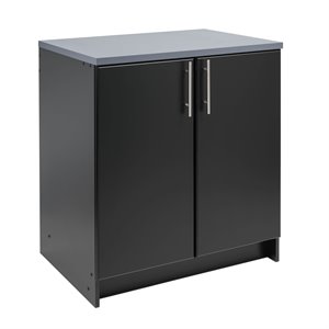 Maklaine Engineered Wood Contemporary 32&quot Base Cabinet in Black