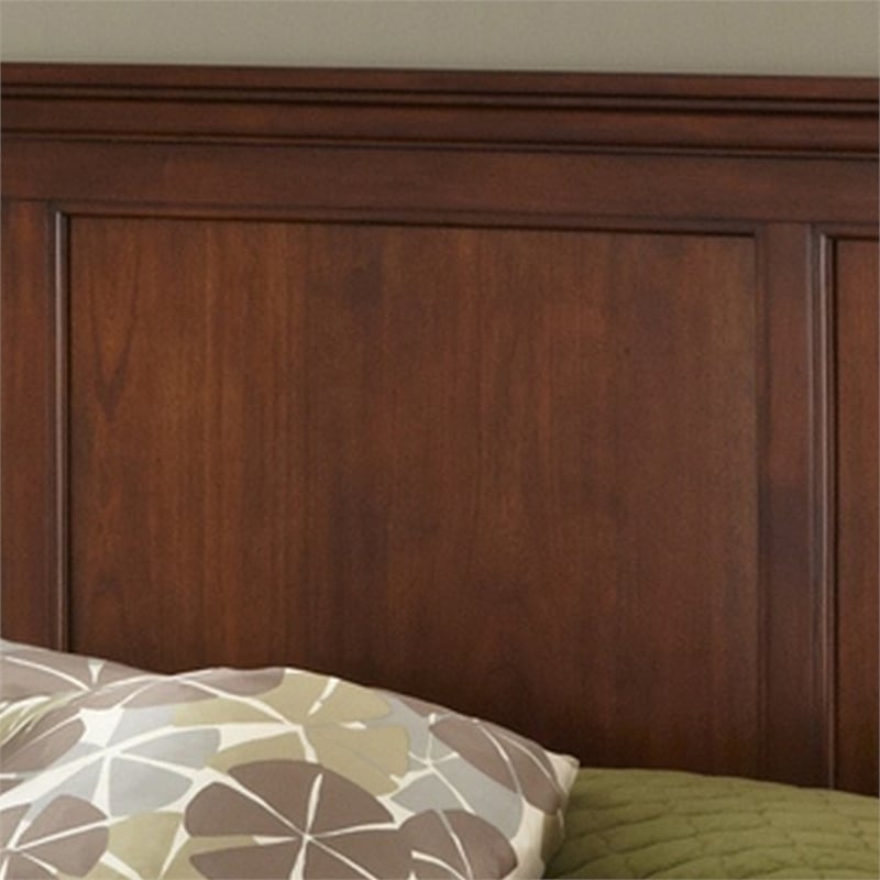 Maklaine Wood Modern Traditional King Headboard in Brown Finish