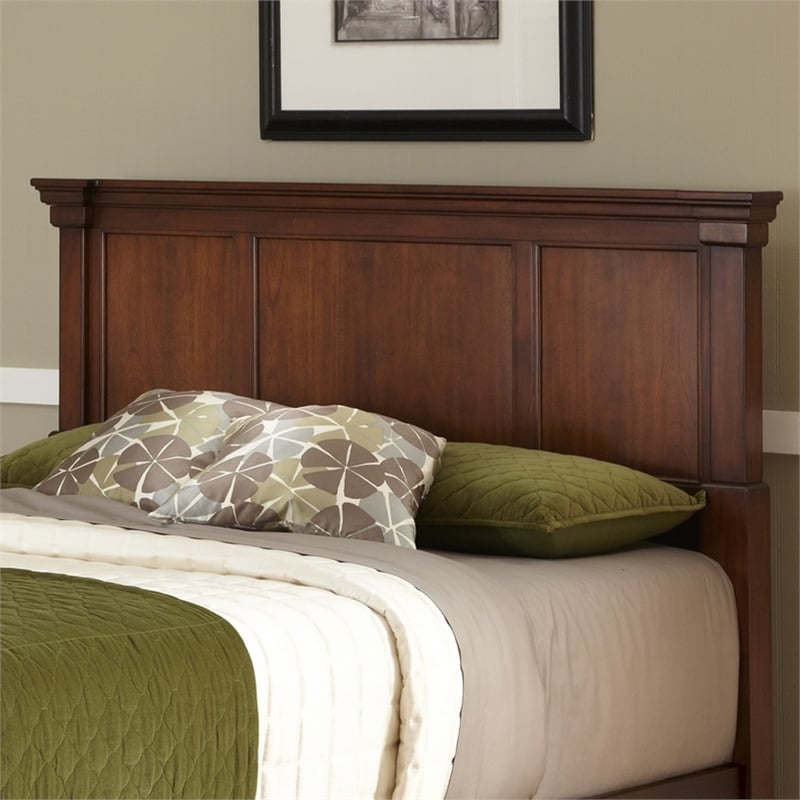 Maklaine Wood Modern Traditional King Headboard in Brown Finish