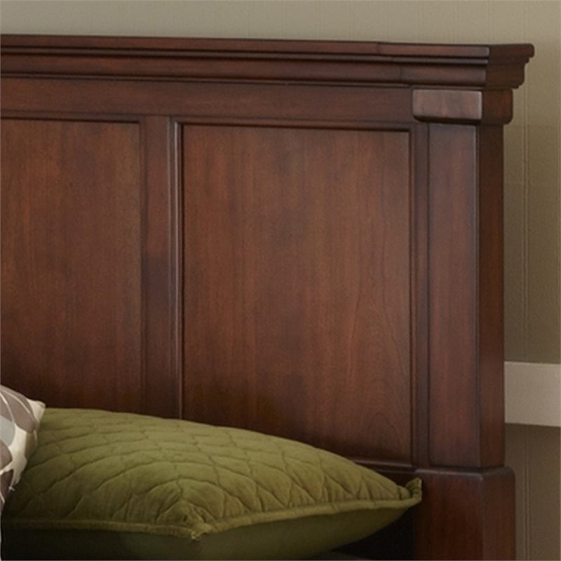 Maklaine Wood Modern Traditional King Headboard in Brown Finish