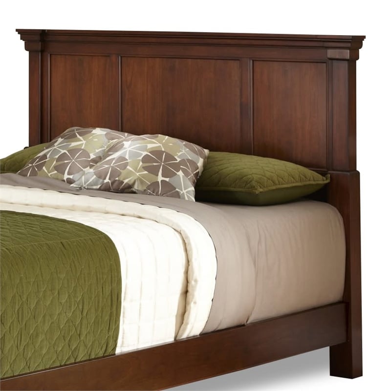 Maklaine Wood Modern Traditional King Headboard in Brown Finish