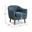 Maklaine Mid-Century Upholstered Fabric Accent Chair in Blue