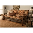 Maklaine Full-size Futon in Canadian Brown/ Blue Print-Frame Not Included