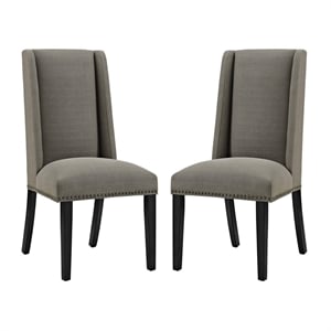 Maklaine 19.5&quot Fabric & Wood Dining Chair in Laguna Green (Set of 2)