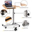 Maklaine Contemporary Iron and MDF Adjustable Laptop Table in Gray