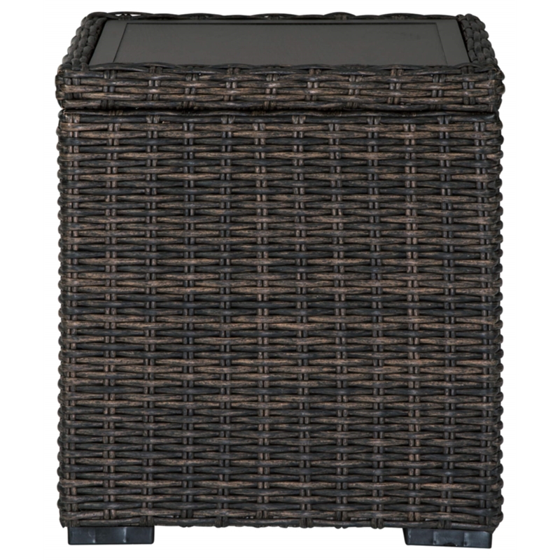 Maklaine Modern / Contemporary Square Patio End Table in Brown