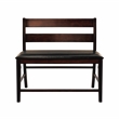 Maklaine Wood Counter Height Dining Bench with Back in Cherry