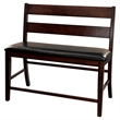 Maklaine Wood Counter Height Dining Bench with Back in Cherry