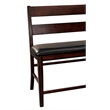 Maklaine Wood Counter Height Dining Bench with Back in Cherry