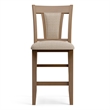 Maklaine Transitional Wood Counter Stool in Natural (Set of 2)