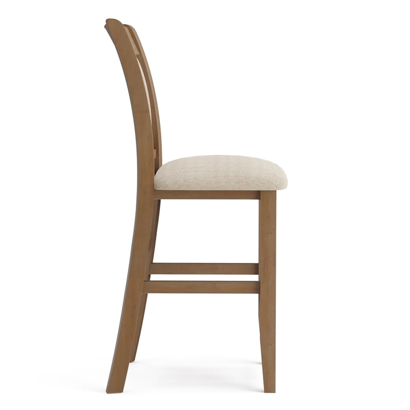 Maklaine Transitional Wood Counter Stool in Natural (Set of 2)