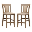 Maklaine Transitional Wood Counter Stool in Natural (Set of 2)