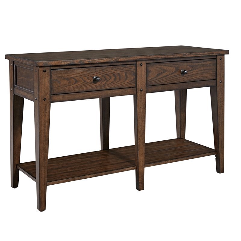 Maklaine Wood Modern Transitional Dark Brown Finish Sofa Table