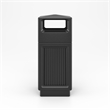 Maklaine Indoor/Outdoor Plastic Trash Cans w/ Recessed Panel Receptacles - Black