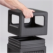 Maklaine Indoor/Outdoor Plastic Trash Cans w/ Recessed Panel Receptacles - Black