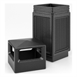 Maklaine Indoor/Outdoor Plastic Trash Cans w/ Recessed Panel Receptacles - Black