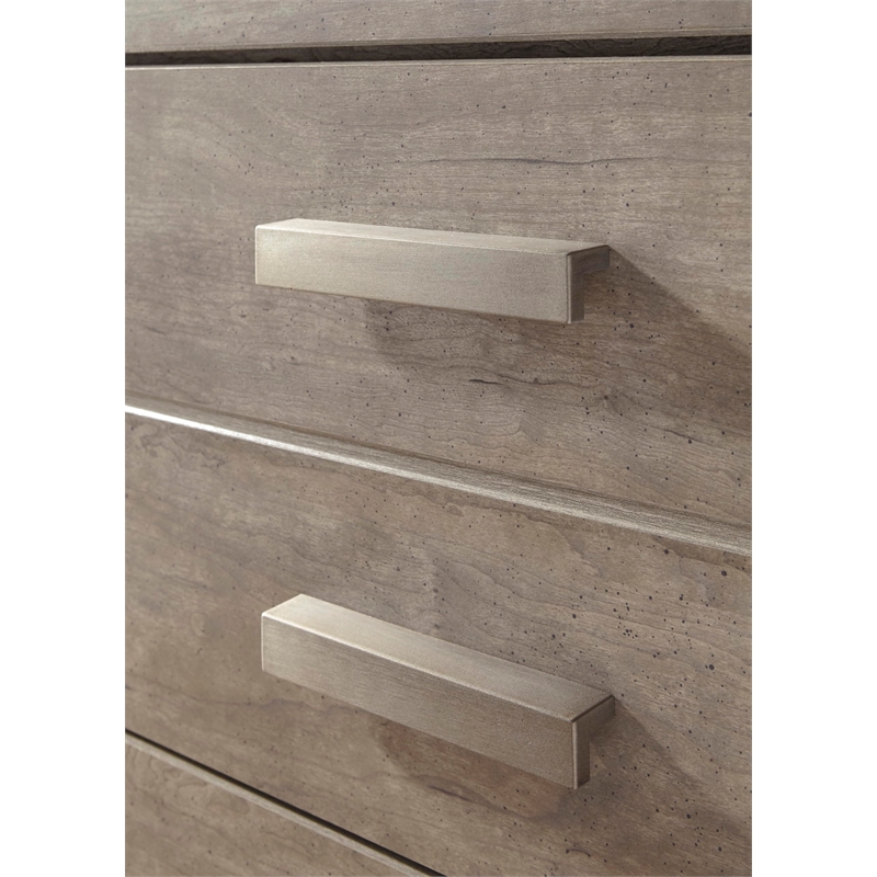 Maklaine Contemporary Engineered Wood 2-Drawer Night Stand-Gray