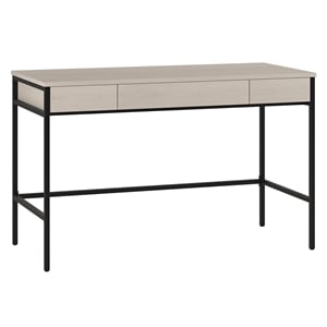 Maklaine 47.75&quot Engineered Wood/Metal Home Office Writing Desk in Alder White