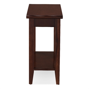 Maklaine Solid Wood Rectangular End Table in Chocolate Cherry