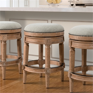 Maklaine 26&quotH Counter-Height Backless Swivel Bar Stool- Weathered Natural