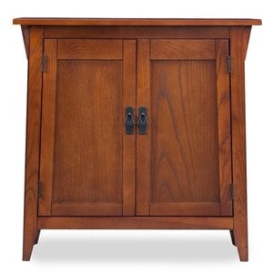 Maklaine Mid-Century Solid Wood Mission Hall Stand in Brown Finish