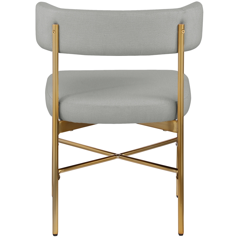 Maklaine Contemporary Gray Linen Textured Fabric Dining Chair (Set of 2)