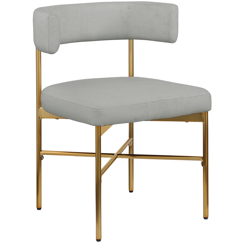 Maklaine Contemporary Gray Linen Textured Fabric Dining Chair (Set of 2)