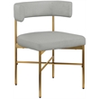 Maklaine Contemporary Gray Linen Textured Fabric Dining Chair (Set of 2)