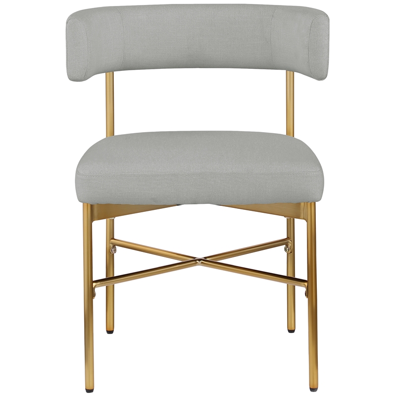 Maklaine Contemporary Gray Linen Textured Fabric Dining Chair (Set of 2)