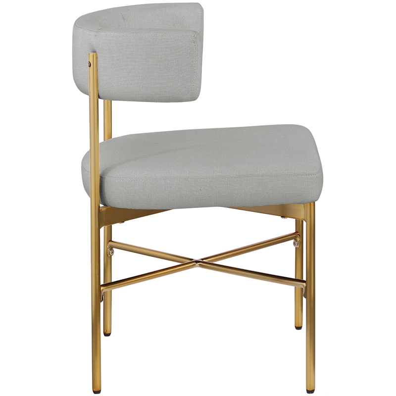 Maklaine Contemporary Gray Linen Textured Fabric Dining Chair (Set of 2)