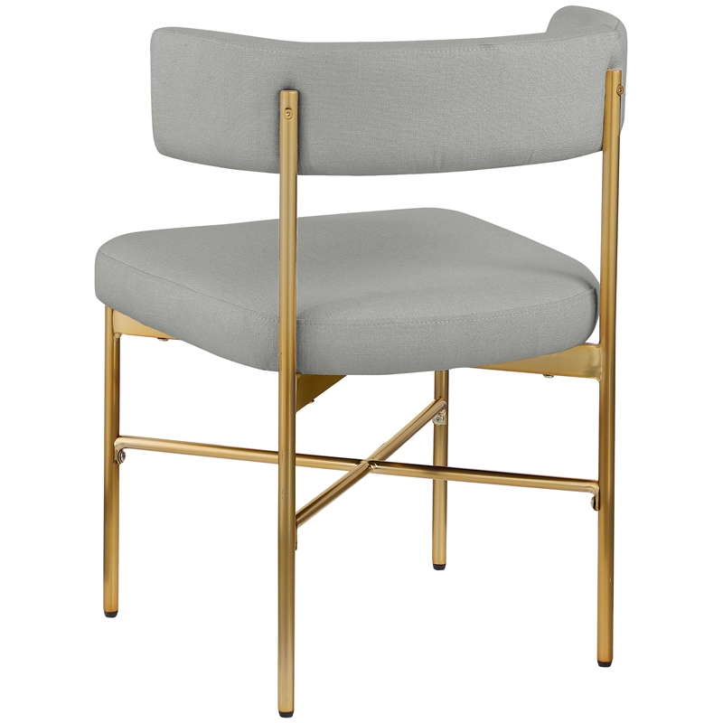 Maklaine Contemporary Gray Linen Textured Fabric Dining Chair (Set of 2)