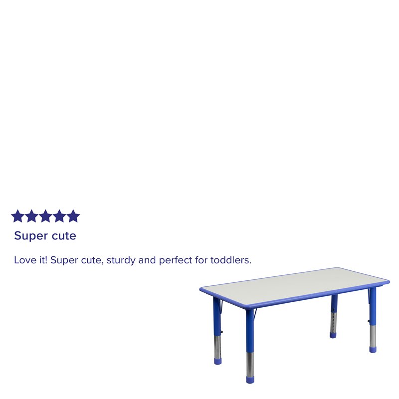 Maklaine Modern / Contemporary Plastic Activity Table in Blue