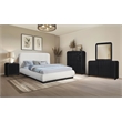Maklaine Elegant Engineered Wood Contemporary Black Night Stand