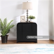Maklaine Elegant Engineered Wood Contemporary Black Night Stand