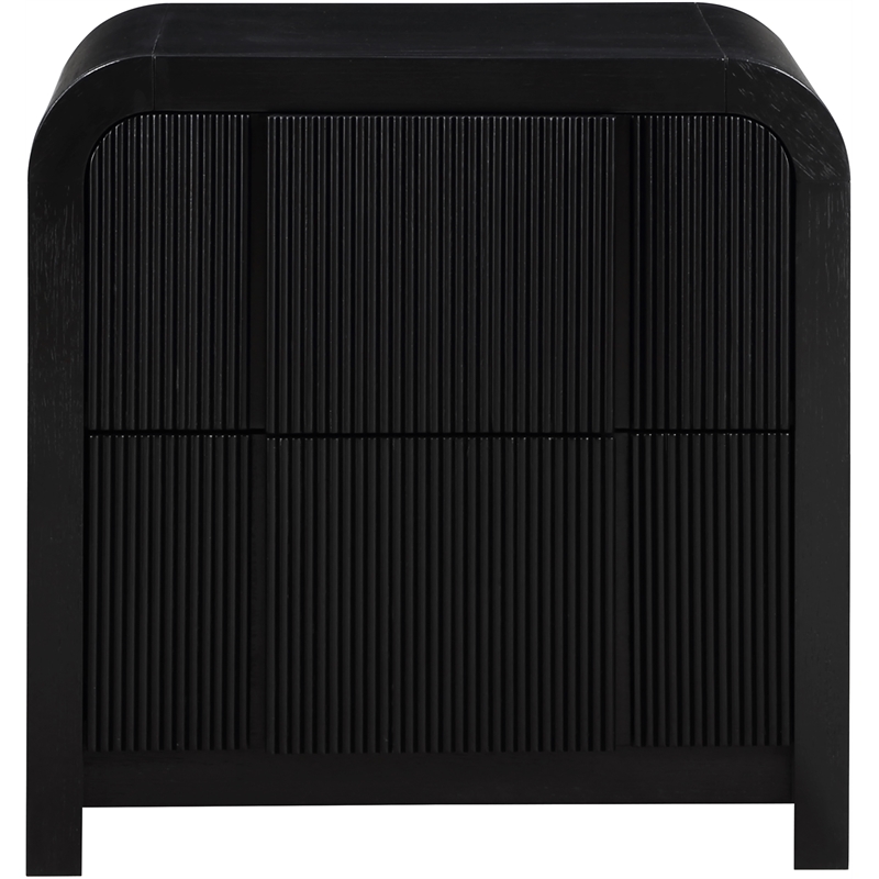 Maklaine Elegant Engineered Wood Contemporary Black Night Stand