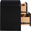 Maklaine Elegant Engineered Wood Contemporary Black Night Stand