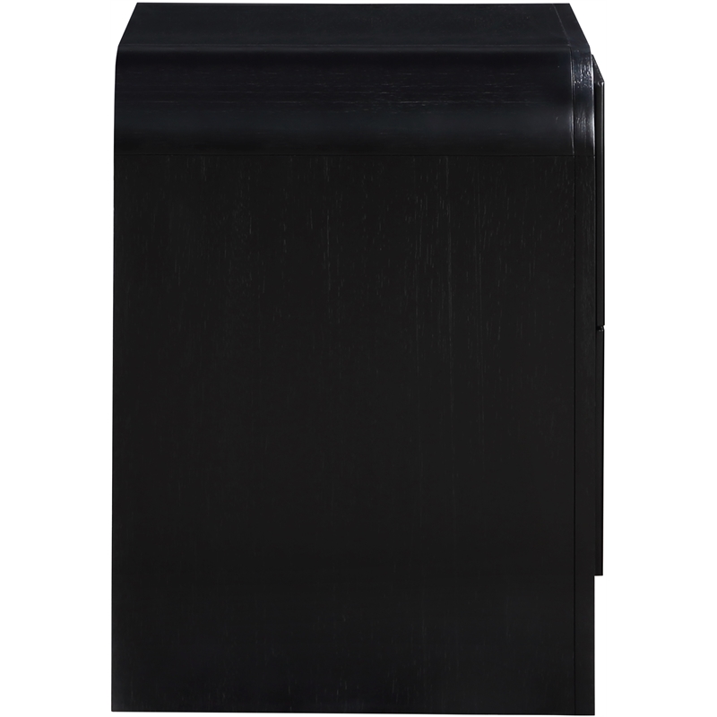 Maklaine Elegant Engineered Wood Contemporary Black Night Stand
