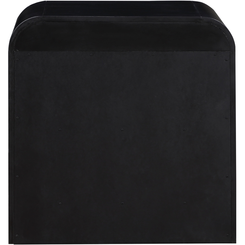Maklaine Elegant Engineered Wood Contemporary Black Night Stand