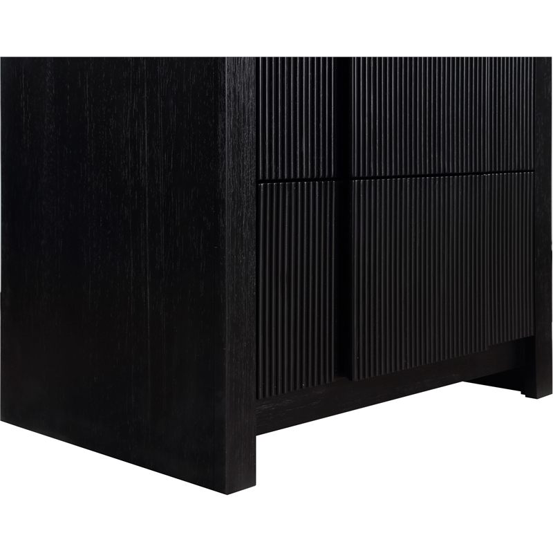 Maklaine Elegant Engineered Wood Contemporary Black Night Stand