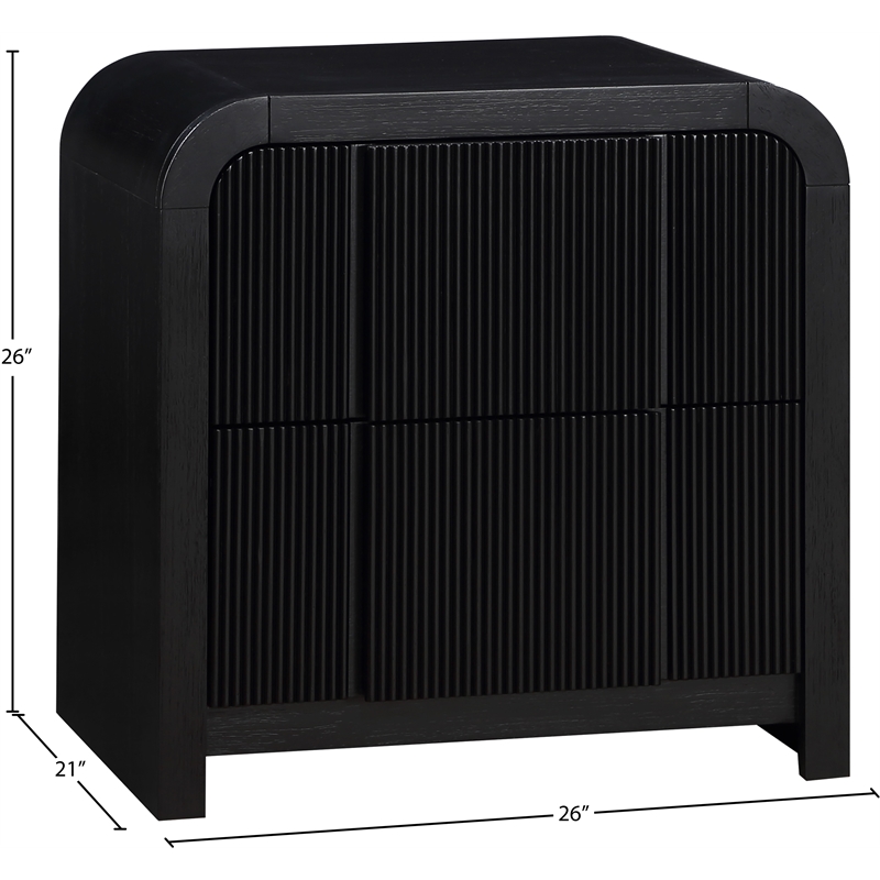 Maklaine Elegant Engineered Wood Contemporary Black Night Stand