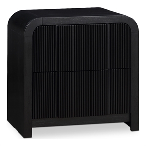 Maklaine Elegant Engineered Wood Contemporary Black Night Stand