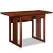 Maklaine Mid-Century Computer Wood Desk in Mission Oak Chocolate