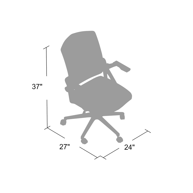 Maklaine Contemporary Mesh Adjustable Computer Desk Chair with Flip Arms