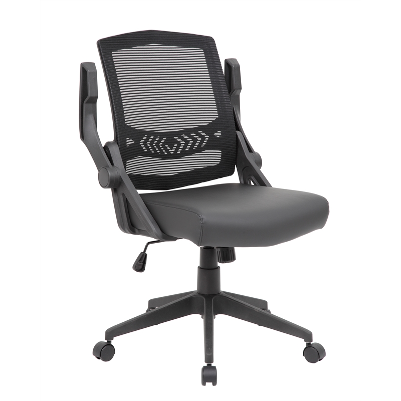 Maklaine Contemporary Mesh Adjustable Computer Desk Chair with Flip Arms
